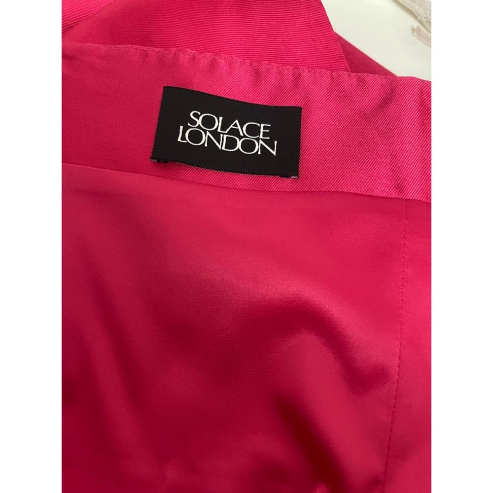 SOLACE LONDON Meyer Strapless Pleated Draped Pink Mini Dress Size 0 - Picture 9 of 10